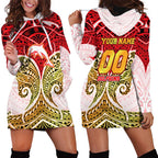 Personalized Dolphins Hoodie Dress Polynesian Tribal Pattern Style