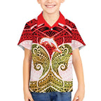 Personalized Dolphins Kid Hawaiian Shirt Polynesian Tribal Pattern Style