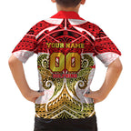 Personalized Dolphins Kid Hawaiian Shirt Polynesian Tribal Pattern Style