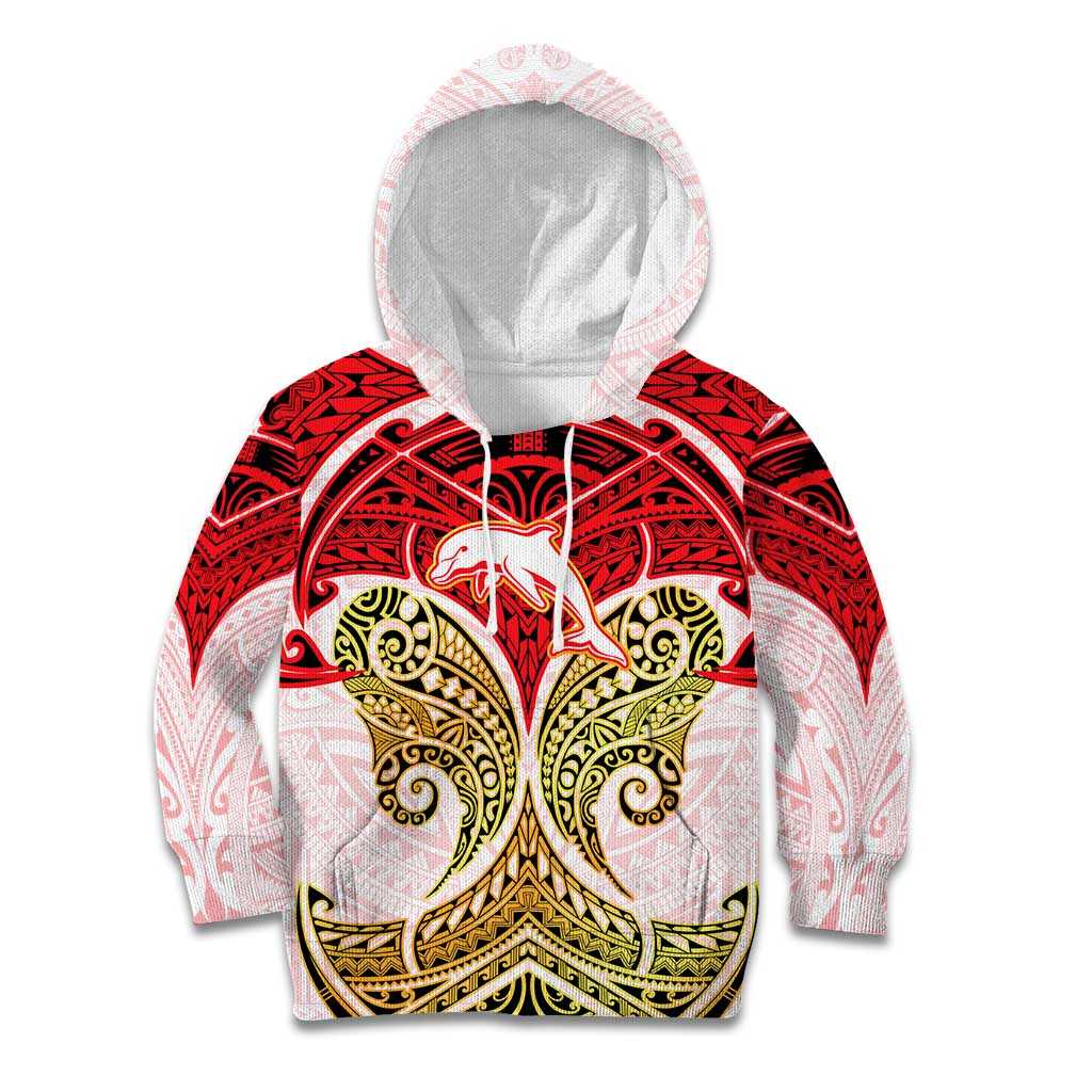 Personalized Dolphins Kid Hoodie Polynesian Tribal Pattern Style
