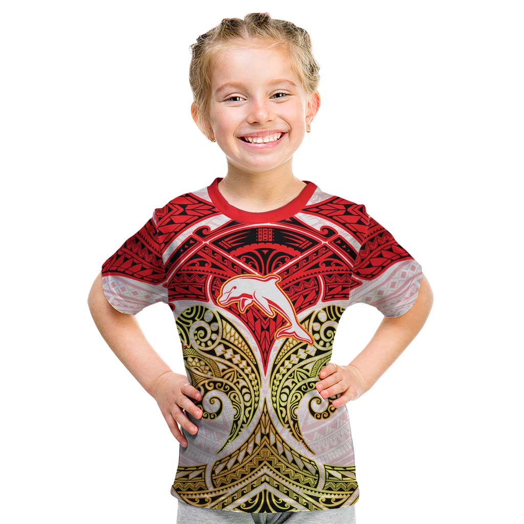Personalized Dolphins Kid T Shirt Polynesian Tribal Pattern Style