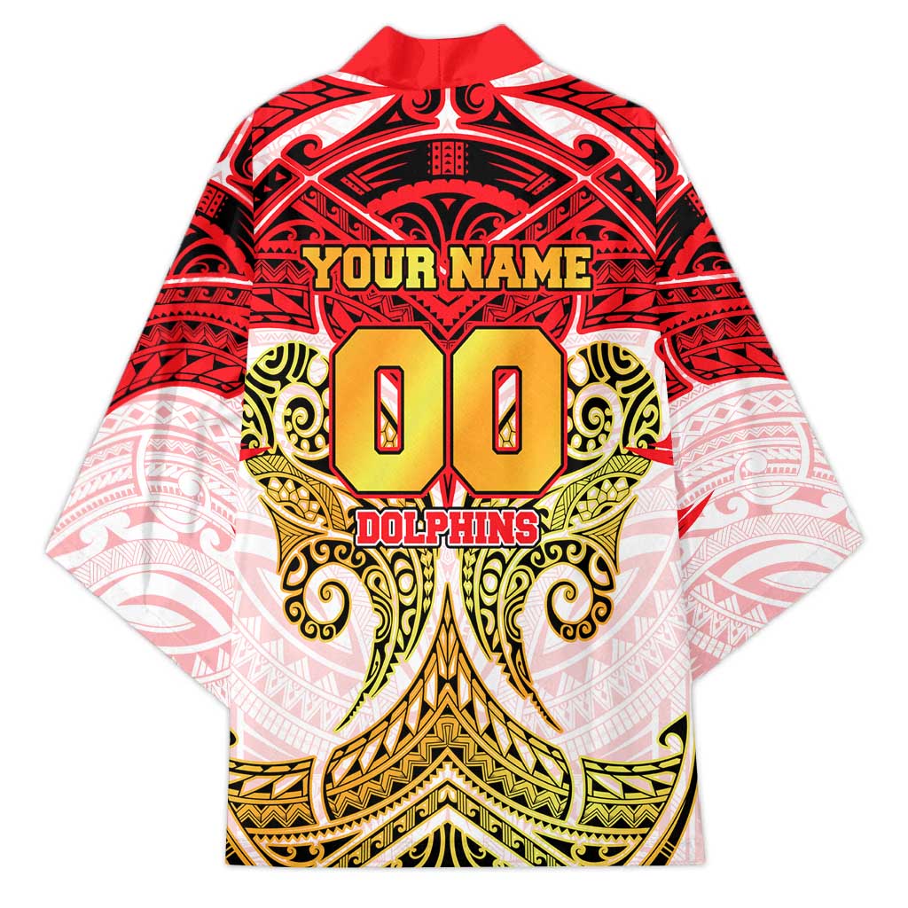 Personalized Dolphins Kimono Polynesian Tribal Pattern Style