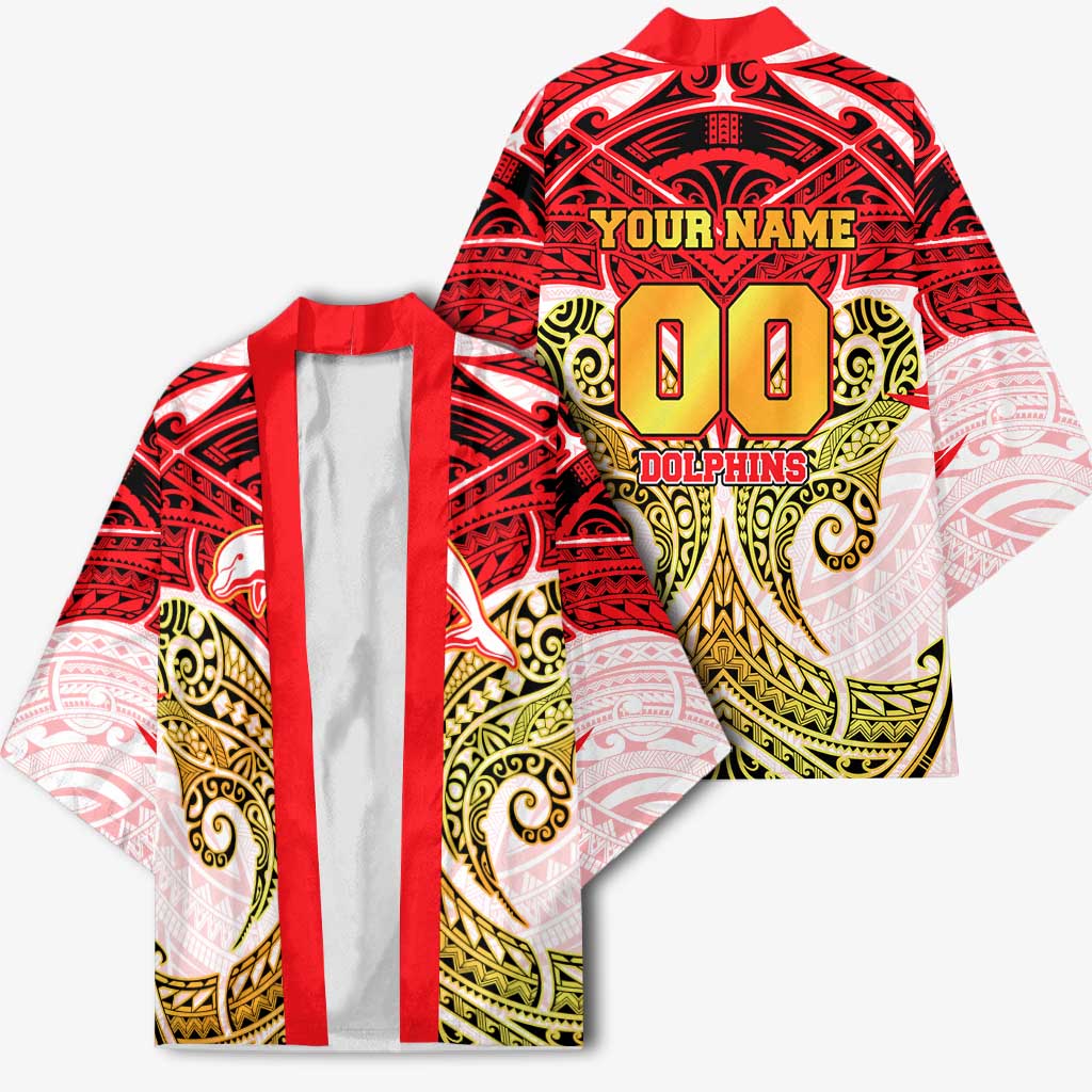 Personalized Dolphins Kimono Polynesian Tribal Pattern Style