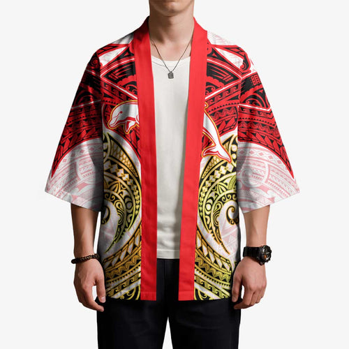 Personalized Dolphins Kimono Polynesian Tribal Pattern Style