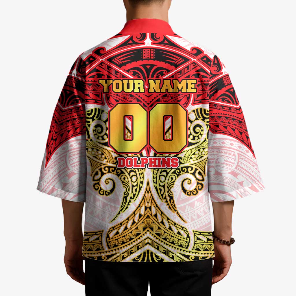Personalized Dolphins Kimono Polynesian Tribal Pattern Style