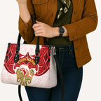 Personalized Dolphins Leather Bag Polynesian Tribal Pattern Style