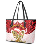 Personalized Dolphins Leather Tote Bag Polynesian Tribal Pattern Style