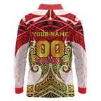 Personalized Dolphins Long Sleeve Polo Shirt Polynesian Tribal Pattern Style