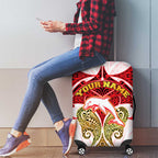 Personalized Dolphins Luggage Cover Polynesian Tribal Pattern Style