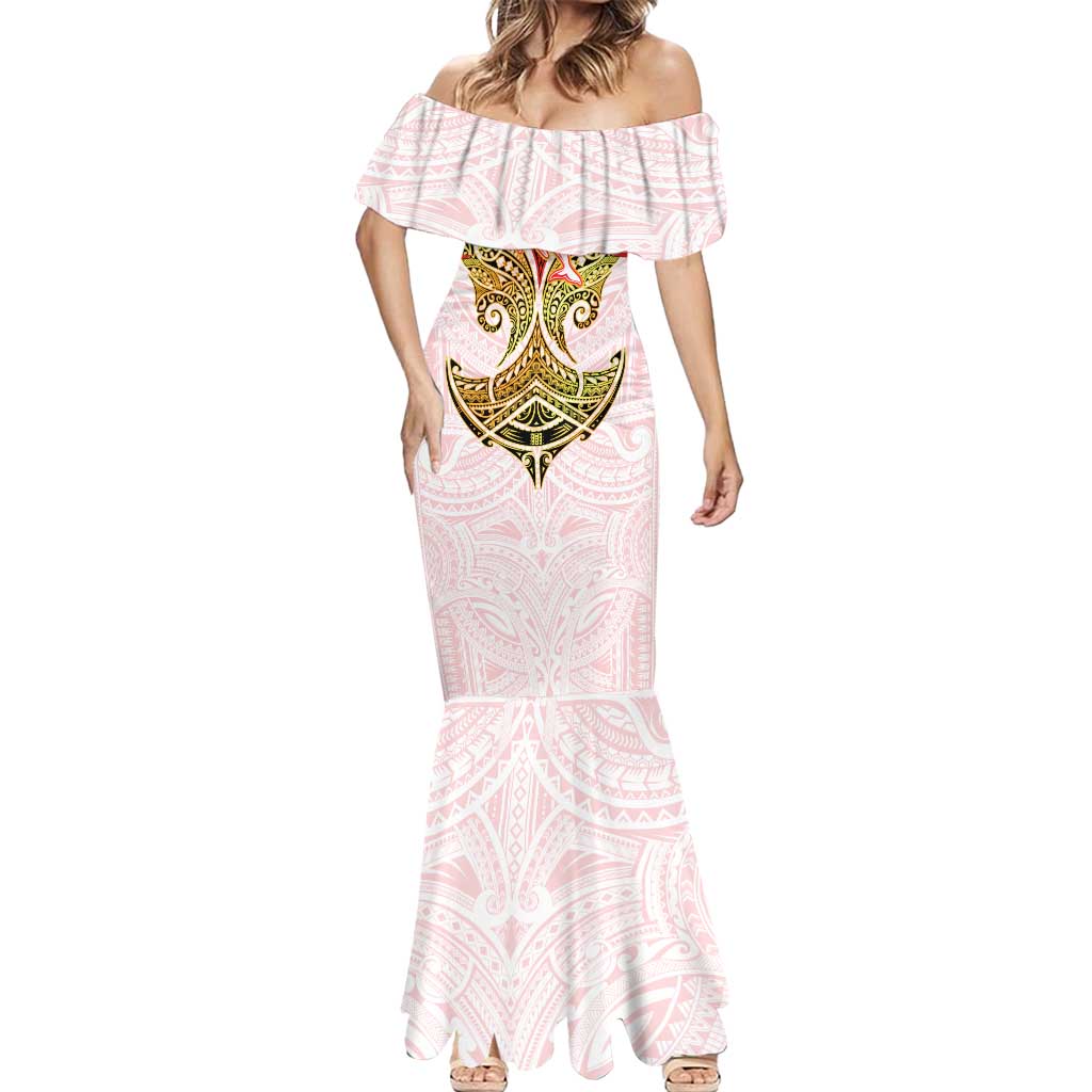 Personalized Dolphins Mermaid Dress Polynesian Tribal Pattern Style