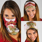 Personalized Dolphins Neck Gaiter Polynesian Tribal Pattern Style