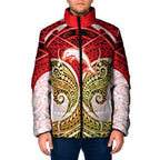 Personalized Dolphins Padded Jacket Polynesian Tribal Pattern Style