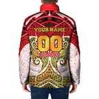 Personalized Dolphins Padded Jacket Polynesian Tribal Pattern Style