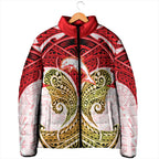 Personalized Dolphins Padded Jacket Polynesian Tribal Pattern Style