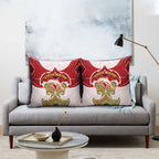 Personalized Dolphins Pillow Cover Polynesian Tribal Pattern Style