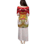 Personalized Dolphins Puletasi Polynesian Tribal Pattern Style