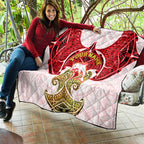 Personalized Dolphins Quilt Polynesian Tribal Pattern Style
