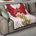 Personalized Dolphins Quilt Polynesian Tribal Pattern Style