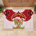 Personalized Dolphins Rubber Doormat Polynesian Tribal Pattern Style