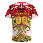 Personalized Dolphins Rugby Jersey Polynesian Tribal Pattern Style