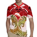 Personalized Dolphins Rugby Jersey Polynesian Tribal Pattern Style