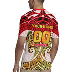 Personalized Dolphins Rugby Jersey Polynesian Tribal Pattern Style