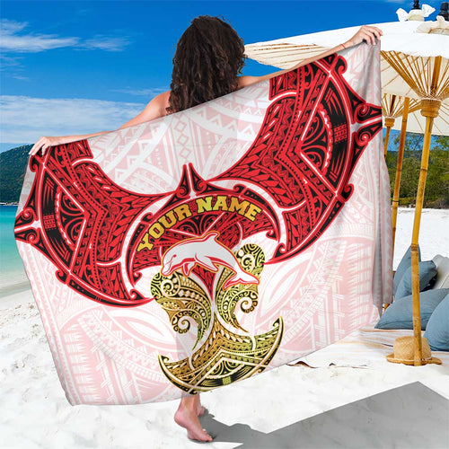 Personalized Dolphins Sarong Polynesian Tribal Pattern Style