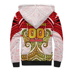 Personalized Dolphins Sherpa Hoodie Polynesian Tribal Pattern Style