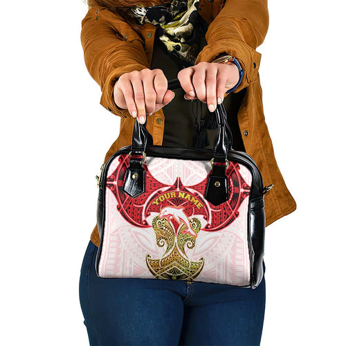 Personalized Dolphins Shoulder Handbag Polynesian Tribal Pattern Style