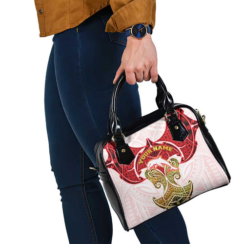 Personalized Dolphins Shoulder Handbag Polynesian Tribal Pattern Style