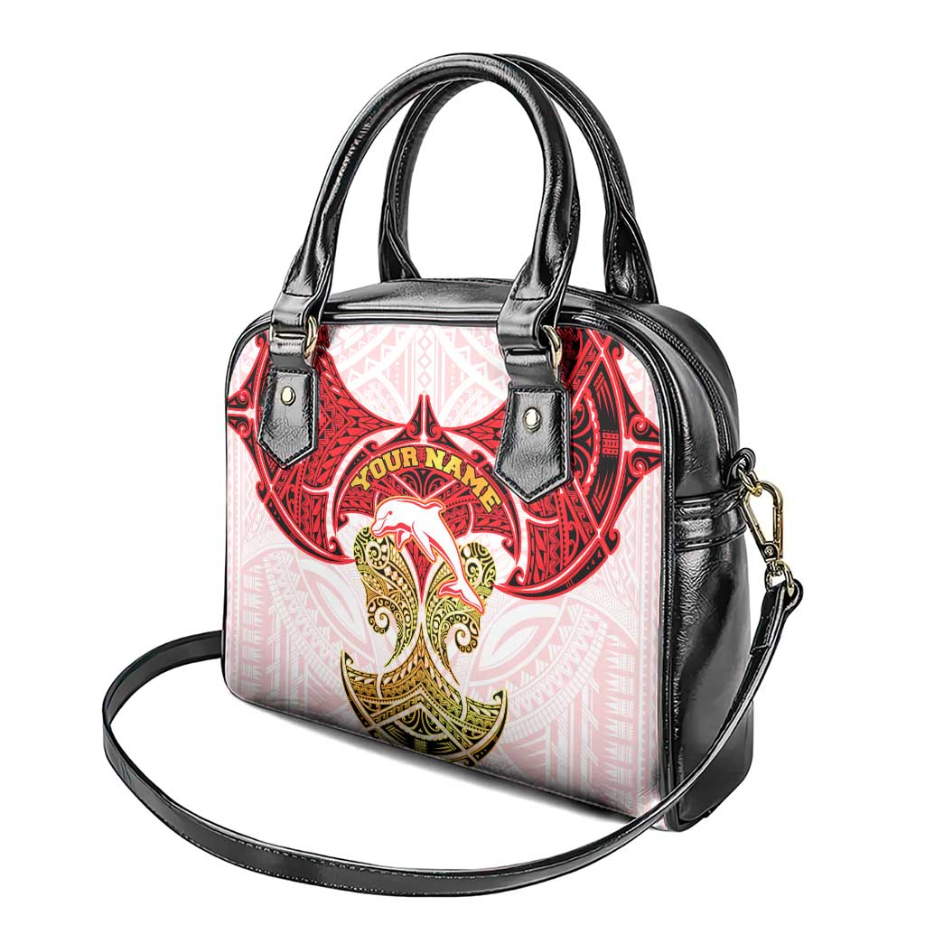 Personalized Dolphins Shoulder Handbag Polynesian Tribal Pattern Style