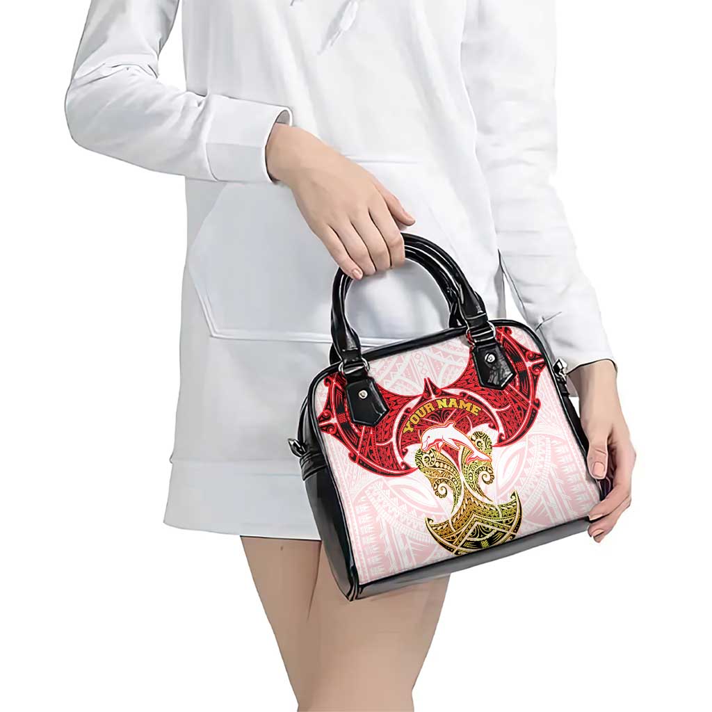 Personalized Dolphins Shoulder Handbag Polynesian Tribal Pattern Style