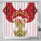 Personalized Dolphins Shower Curtain Polynesian Tribal Pattern Style