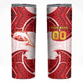 Personalized Dolphins Skinny Tumbler Polynesian Tribal Pattern Style