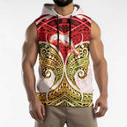 Personalized Dolphins Sleeveless Hoodie Polynesian Tribal Pattern Style