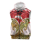 Personalized Dolphins Sleeveless Zip Hoodie Polynesian Tribal Pattern Style
