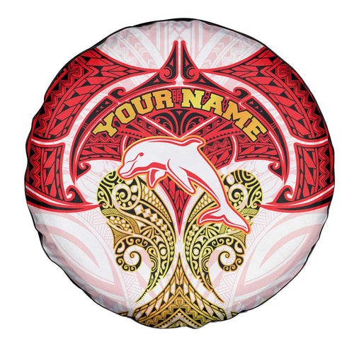 Personalized Dolphins Spare Tire Cover Polynesian Tribal Pattern Style