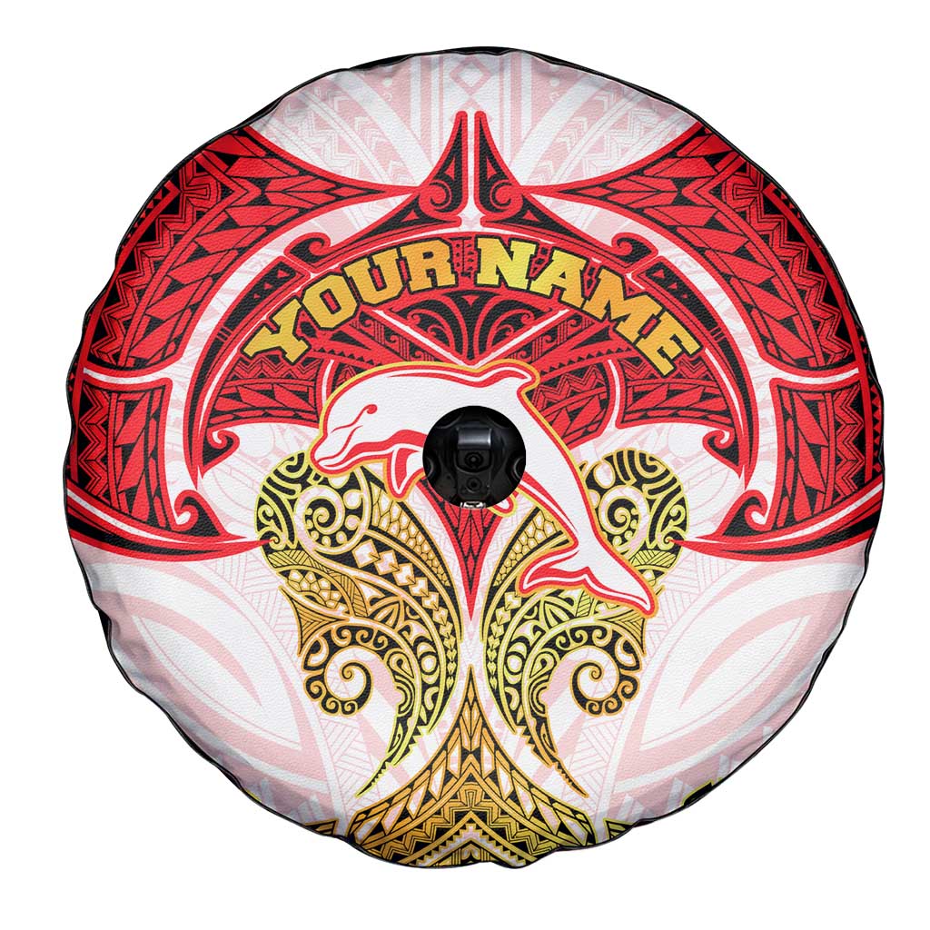 Personalized Dolphins Spare Tire Cover Polynesian Tribal Pattern Style