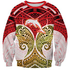 Personalized Dolphins Sweatshirt Polynesian Tribal Pattern Style