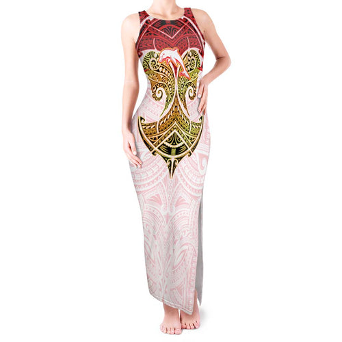 Personalized Dolphins Tank Maxi Dress Polynesian Tribal Pattern Style