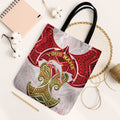 Personalized Dolphins Tote Bag Polynesian Tribal Pattern Style