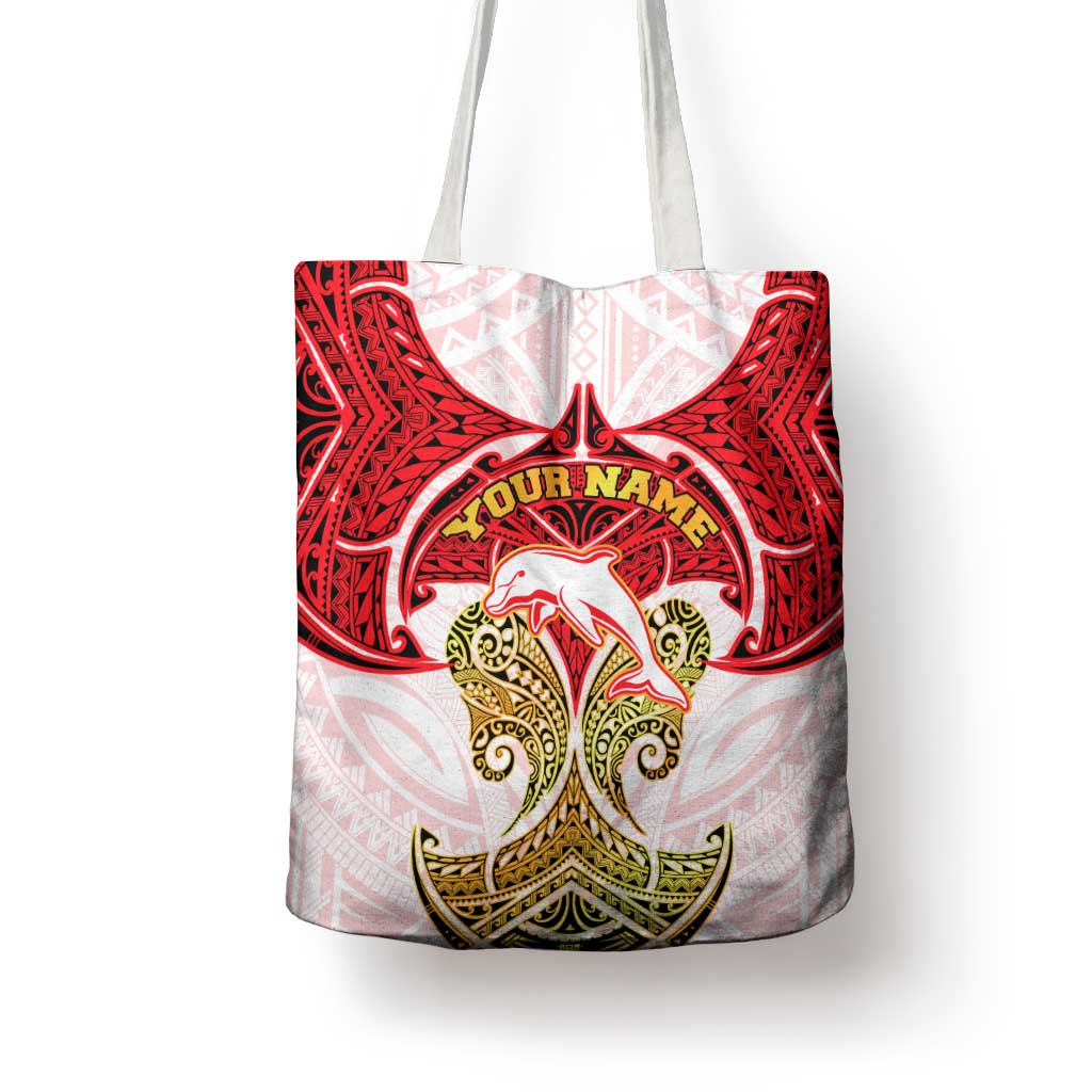 Personalized Dolphins Tote Bag Polynesian Tribal Pattern Style