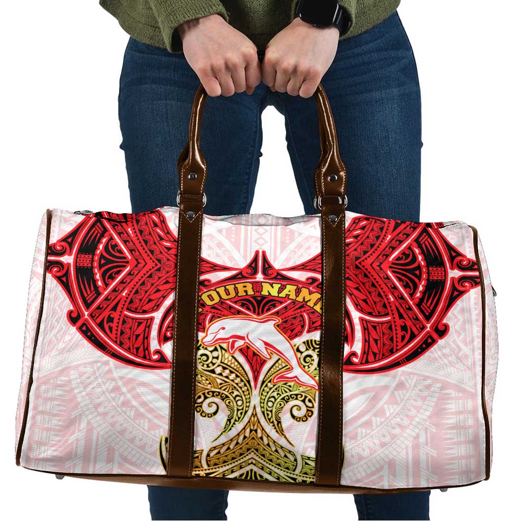 Personalized Dolphins Travel Bag Polynesian Tribal Pattern Style