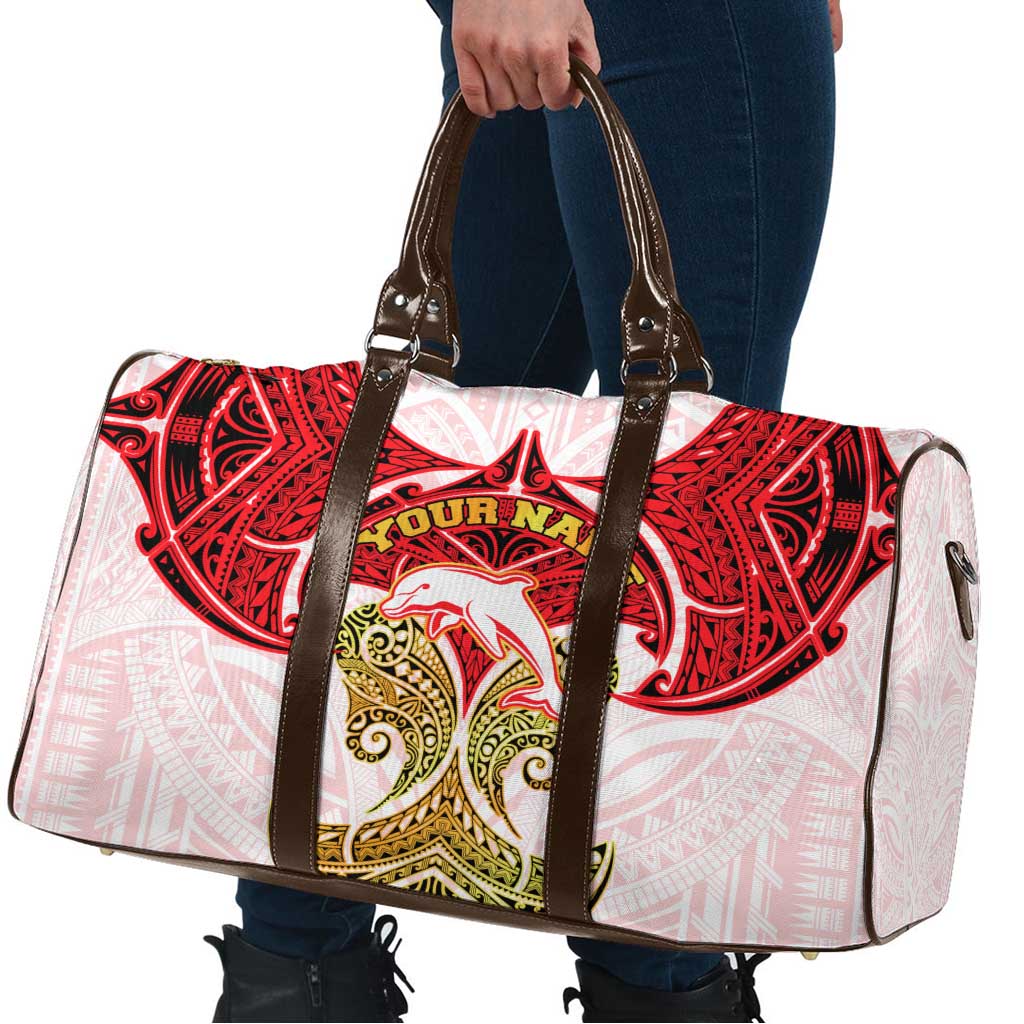 Personalized Dolphins Travel Bag Polynesian Tribal Pattern Style