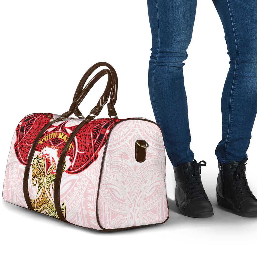 Personalized Dolphins Travel Bag Polynesian Tribal Pattern Style