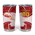 Personalized Dolphins Tumbler Cup Polynesian Tribal Pattern Style