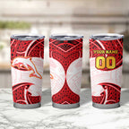 Personalized Dolphins Tumbler Cup Polynesian Tribal Pattern Style