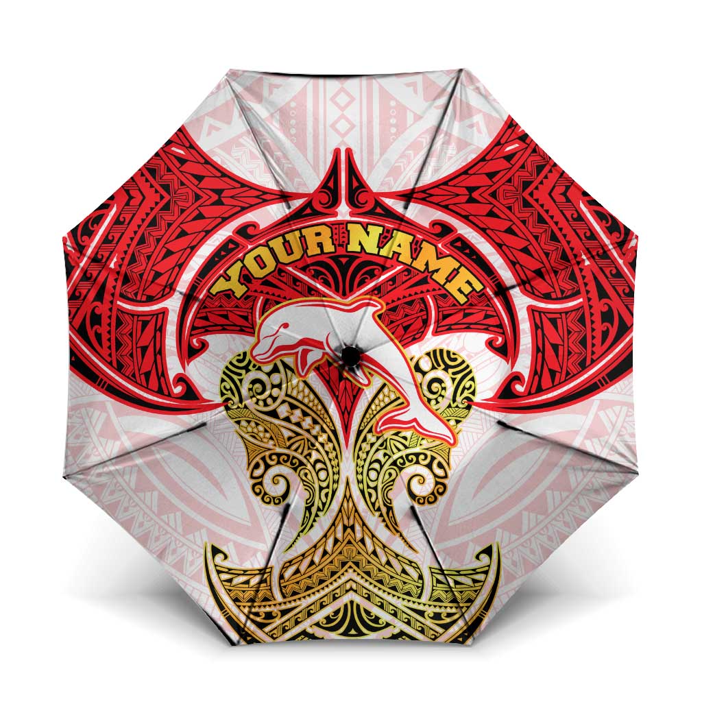 Personalized Dolphins Umbrella Polynesian Tribal Pattern Style