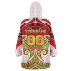 Personalized Dolphins Wearable Blanket Hoodie Polynesian Tribal Pattern Style