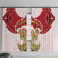 Personalized Dolphins Window Curtain Polynesian Tribal Pattern Style